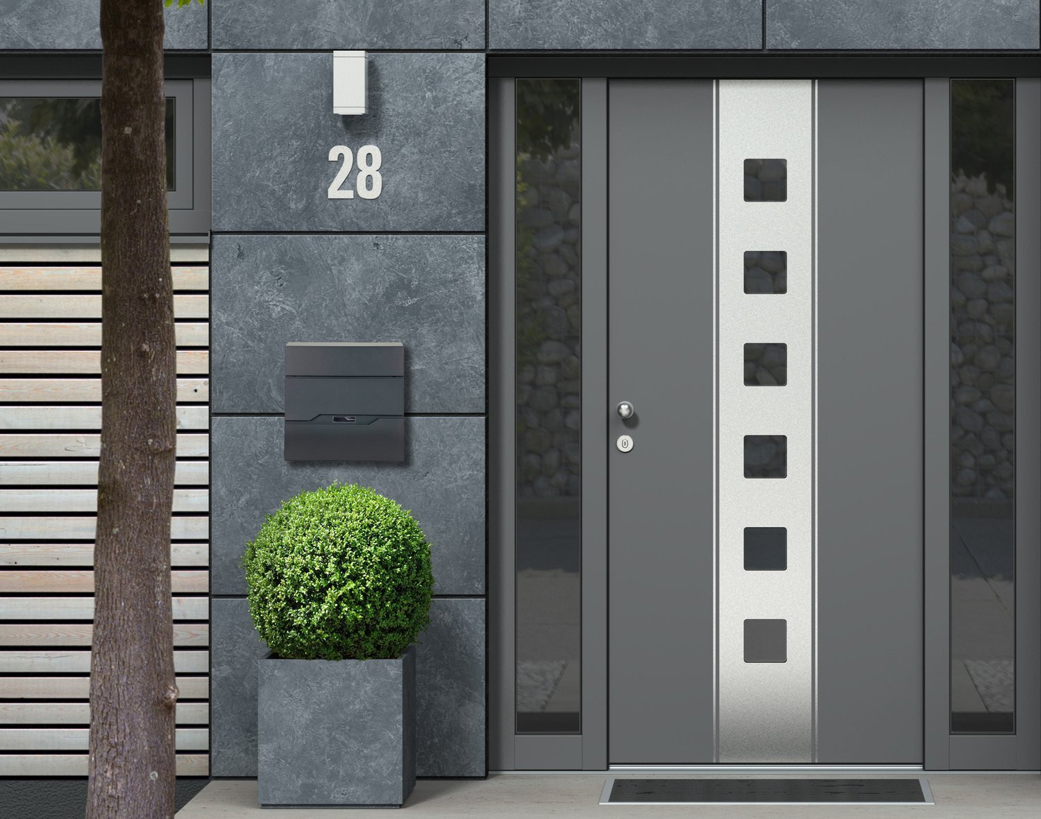 Galvanized Letterbox with Newspaper Compartment & Window