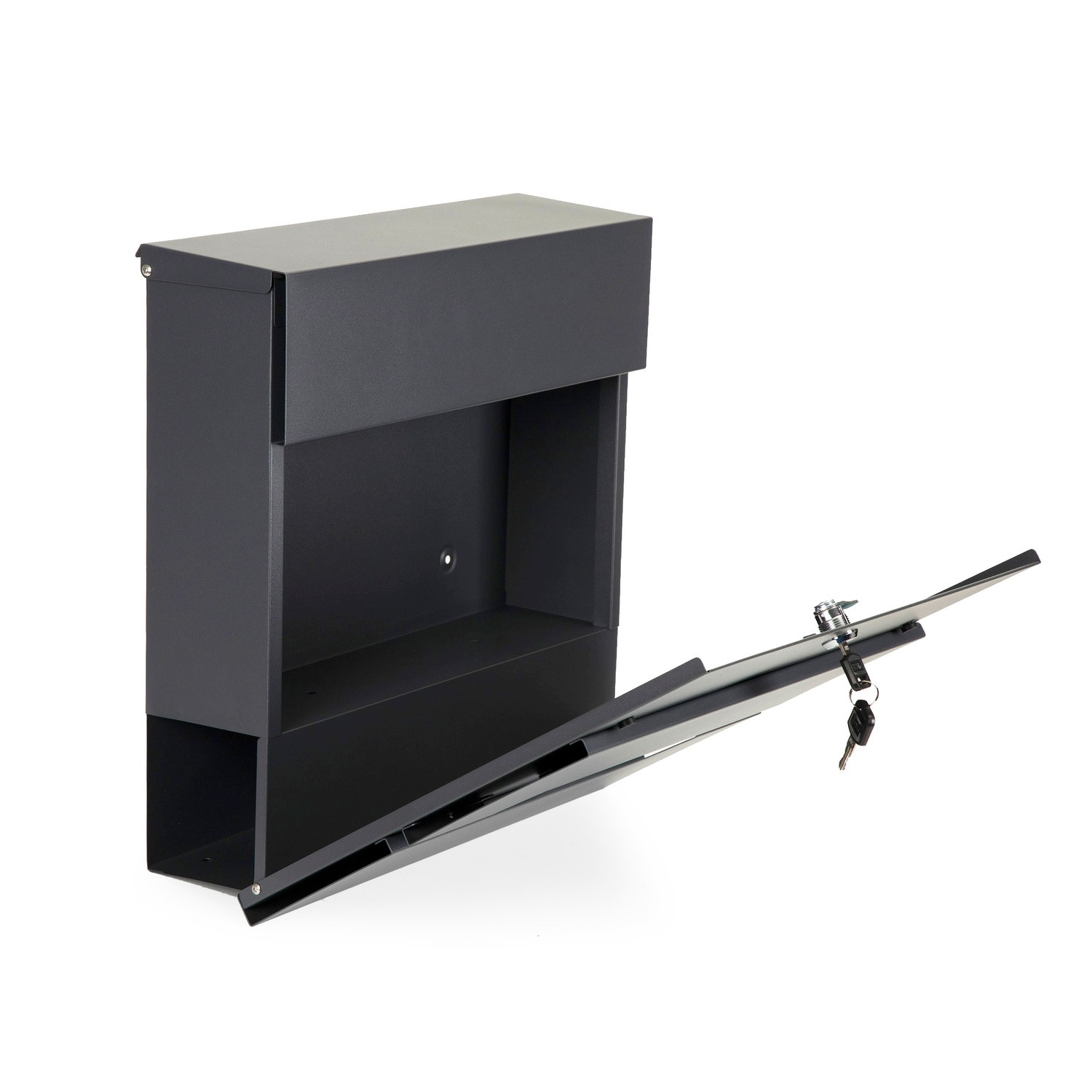 Galvanized Letterbox with Newspaper Compartment & Window