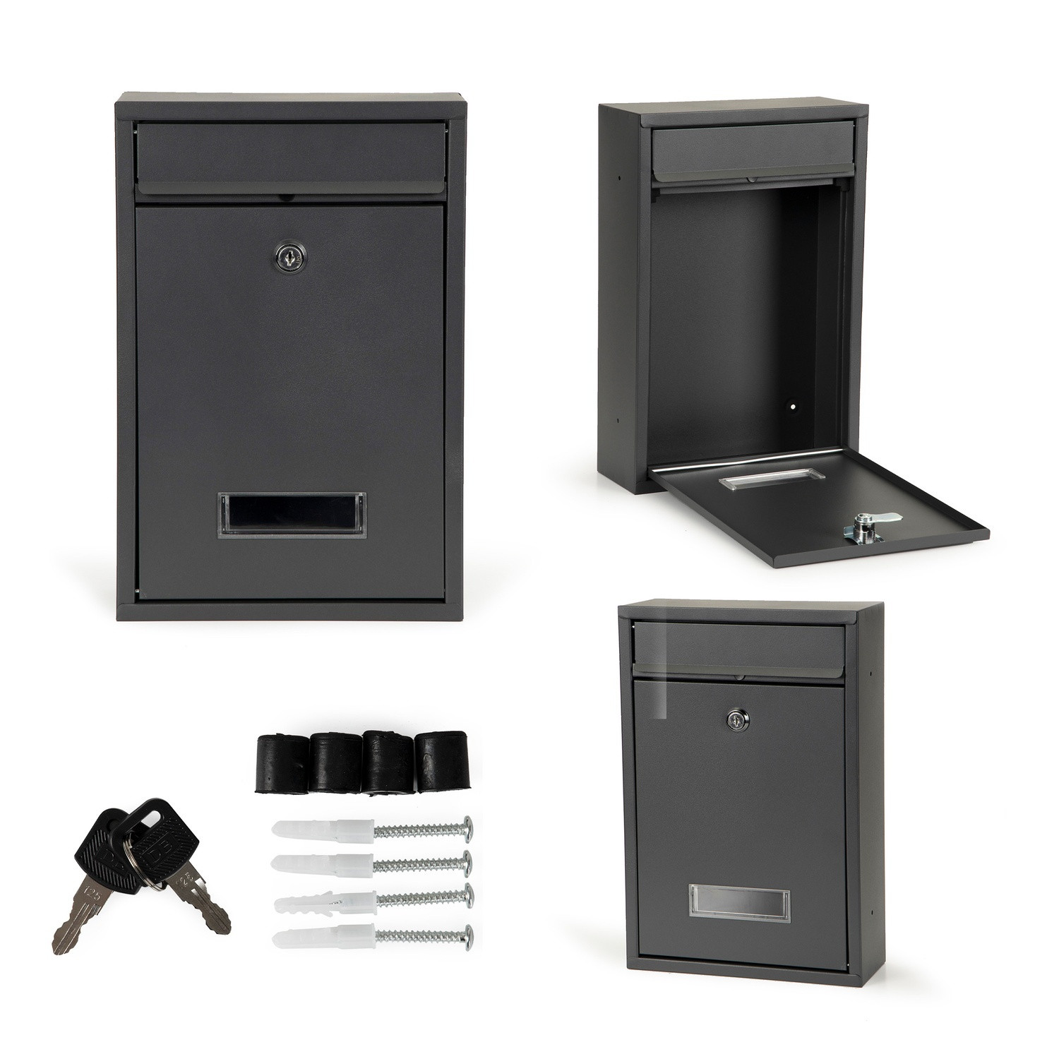 Galvanized Steel Mailbox with Window & Keys