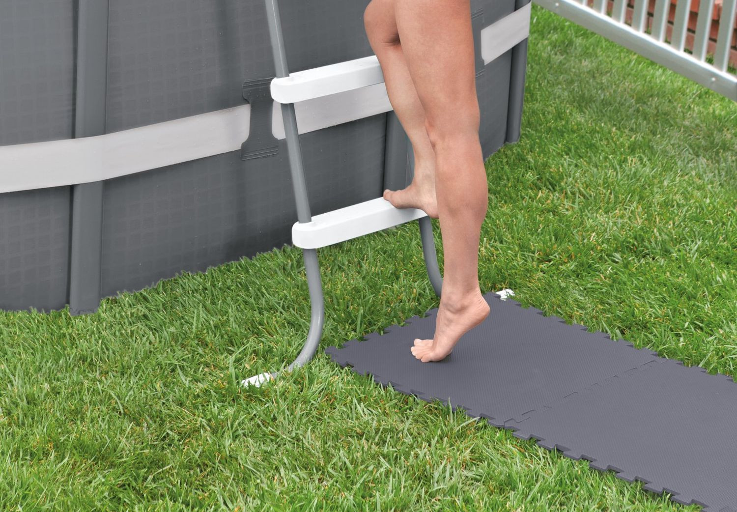 Protective mat for Pool, 8-pack, 50x50 cm, Grey