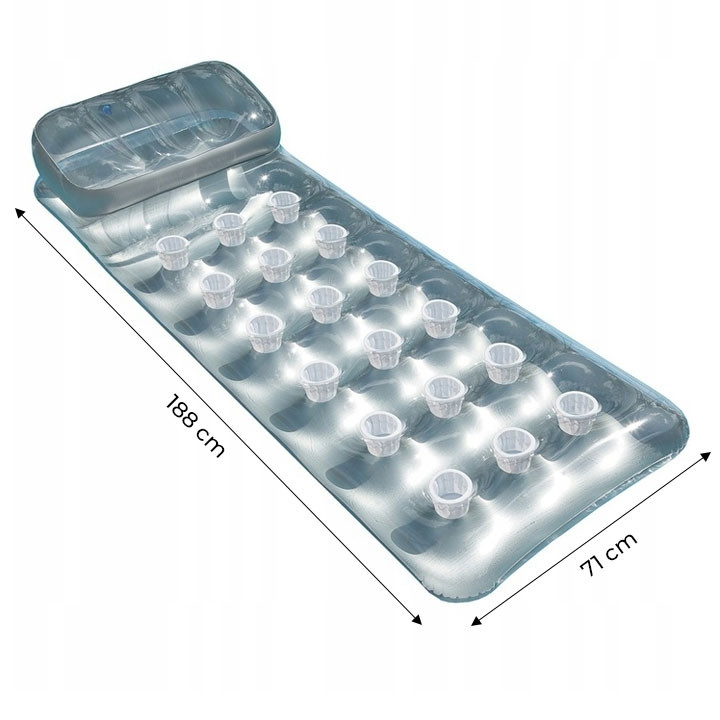 Inflatable Mattress with Headrest - 188x71 cm