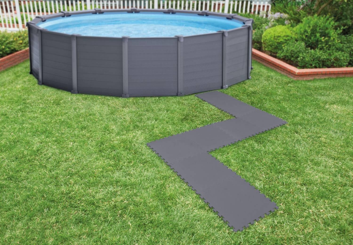 Protective mat for Pool, 8-pack, 50x50 cm, Grey