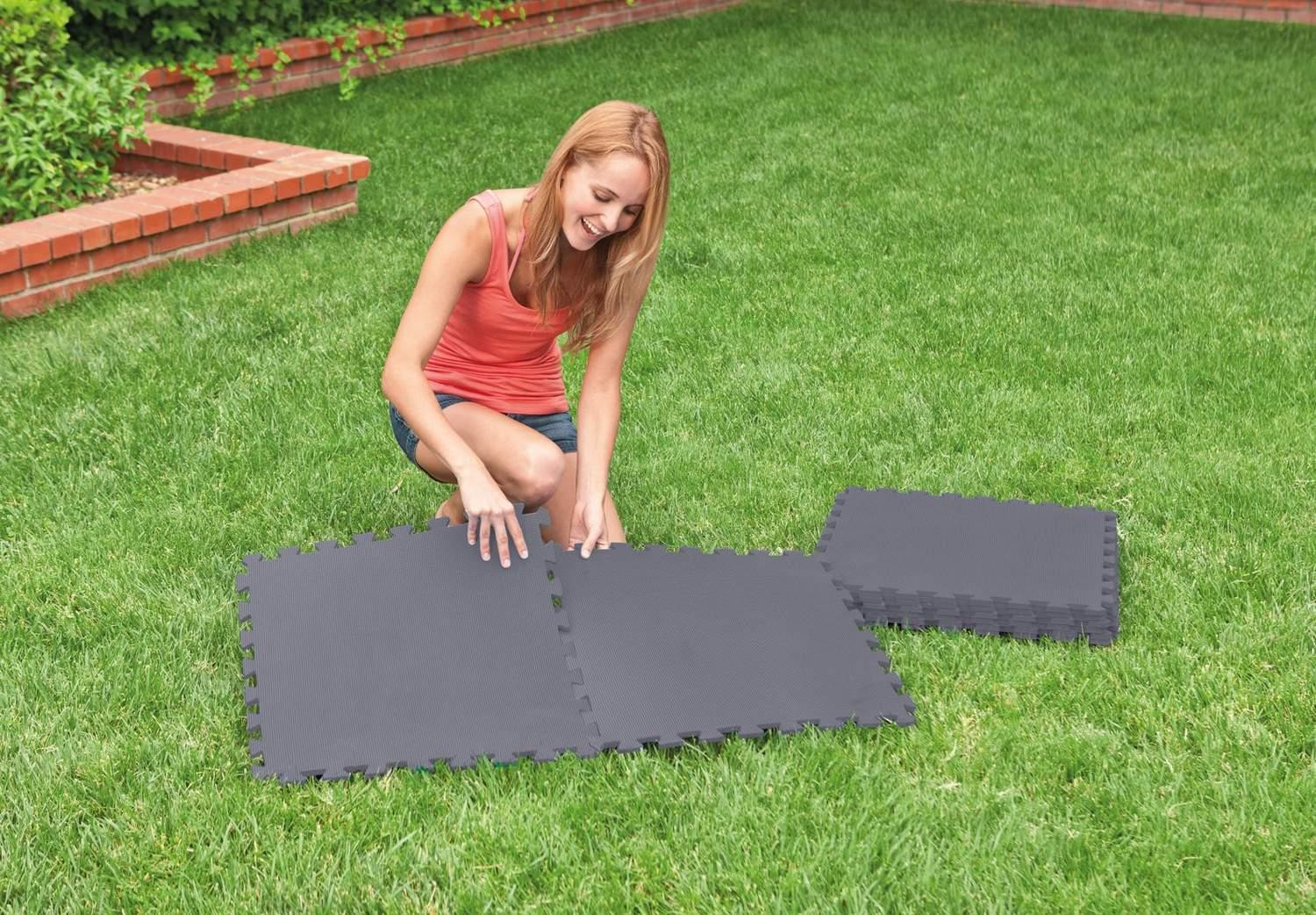 Protective mat for Pool, 8-pack, 50x50 cm, Grey