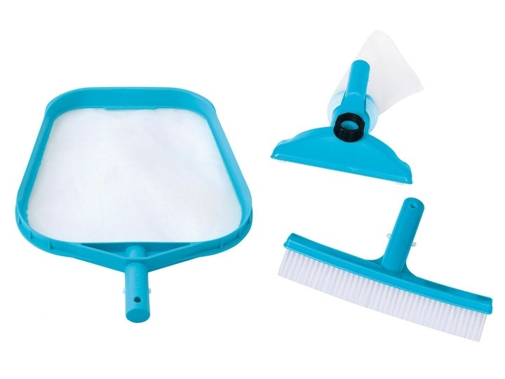 Kit limpieza piscina con cepillo y red