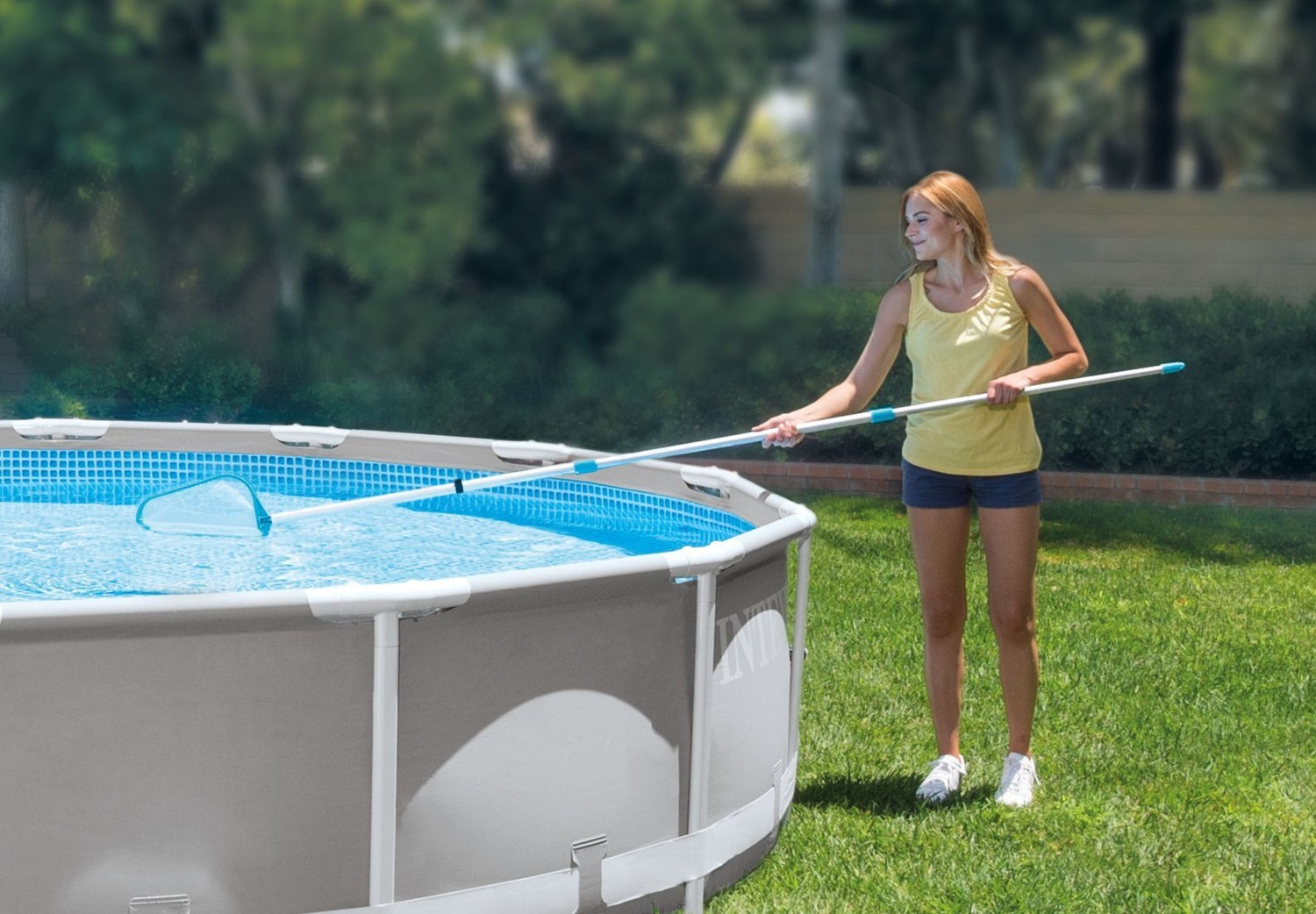 Kit de limpeza de piscina com escova e rede