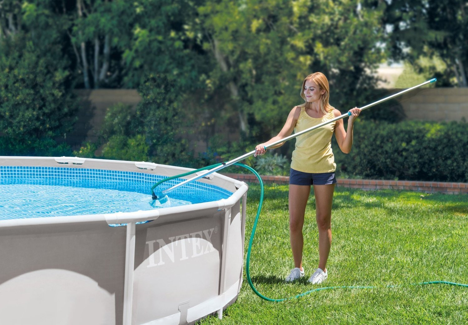 Kit limpieza piscina con cepillo y red