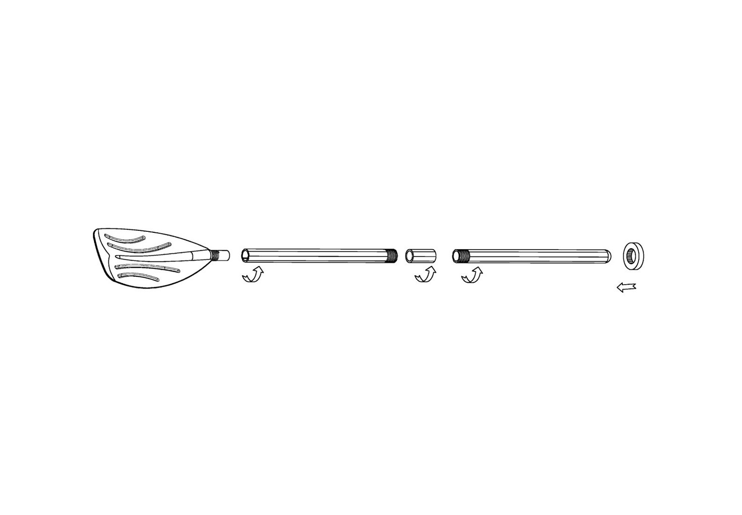 Remi pieghevoli per kayak e canottaggio, 122 cm, plastica resistente