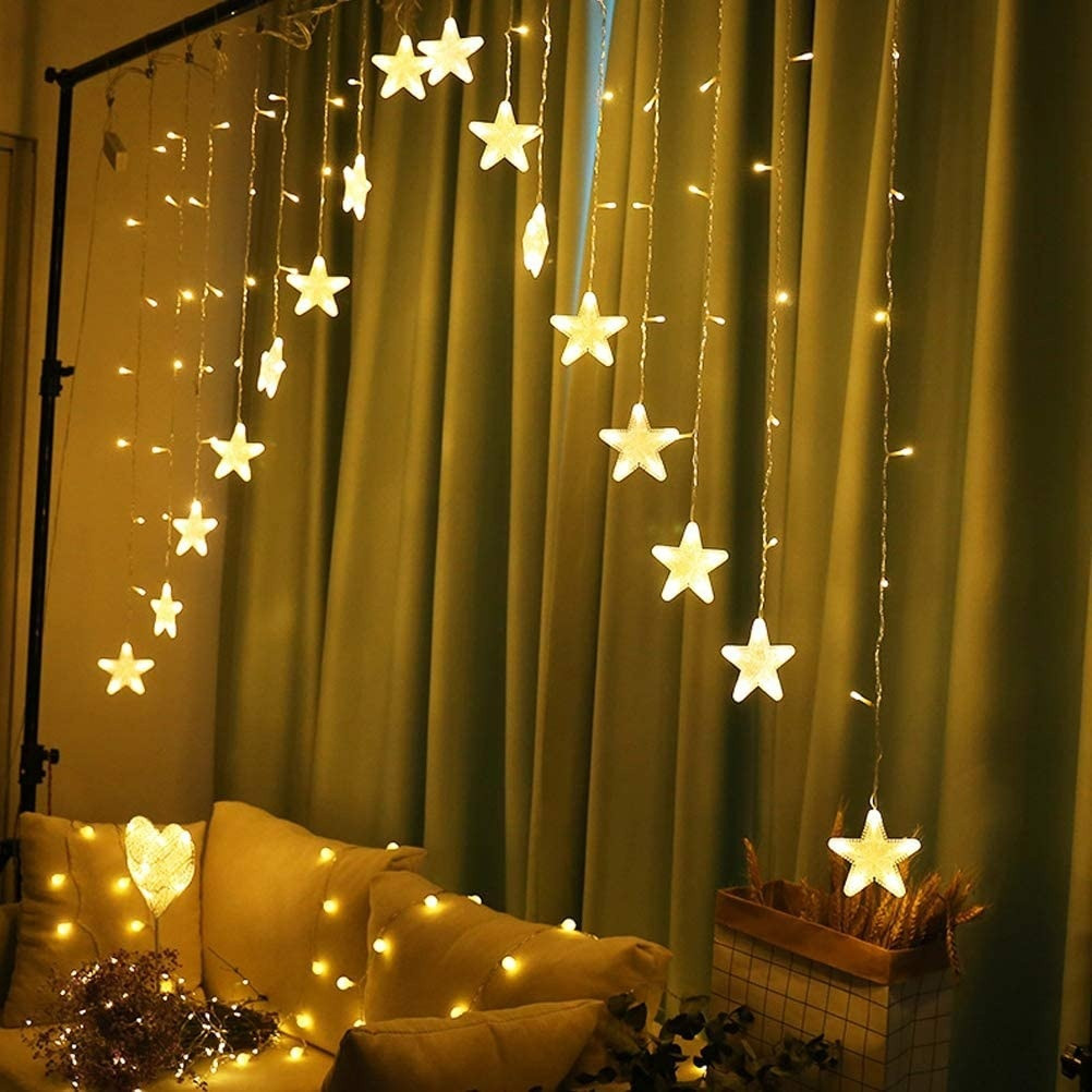 Estrellas LED impermeables, 136 luces, 8 modos