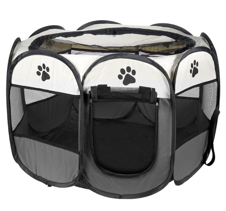 Collapsible Pet Playpen - Mesh Window, Flexible