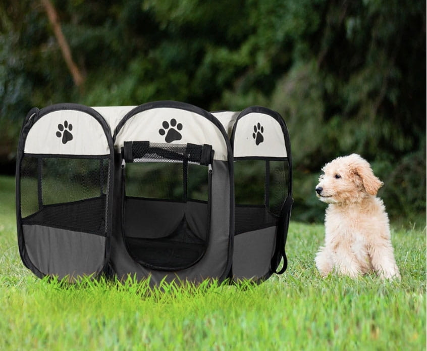 Collapsible Pet Playpen - Mesh Window, Flexible