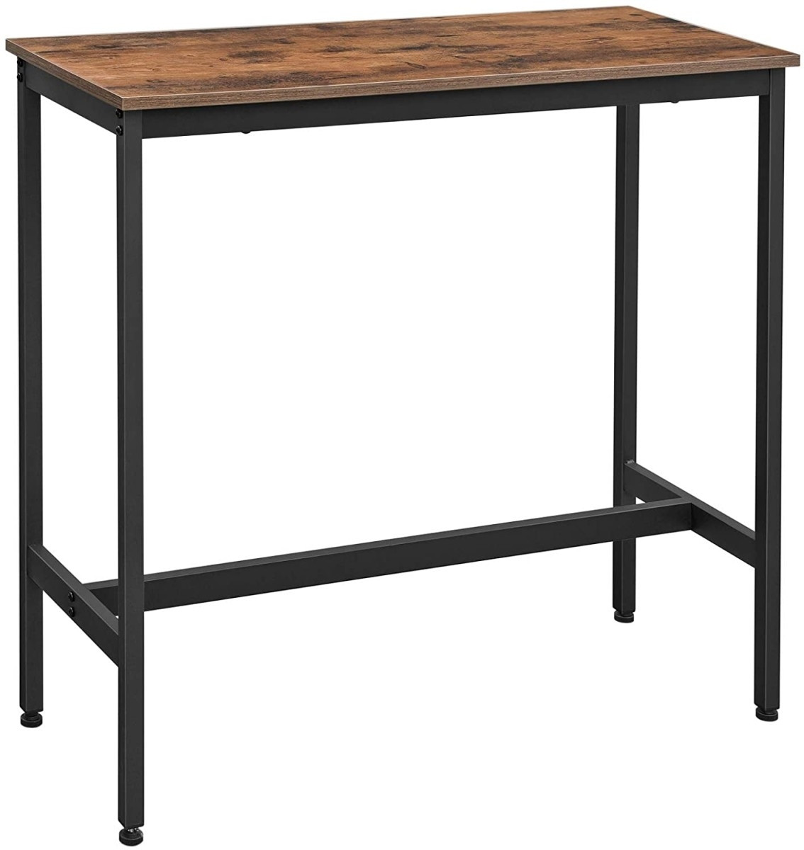 Rustic Bar Table with Stools, Steel Frame, For 4 Pers