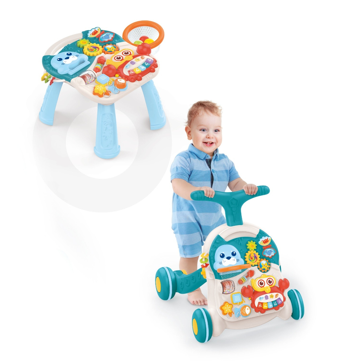 2-in-1 Stroller & Learning Table for Children 12+ Months