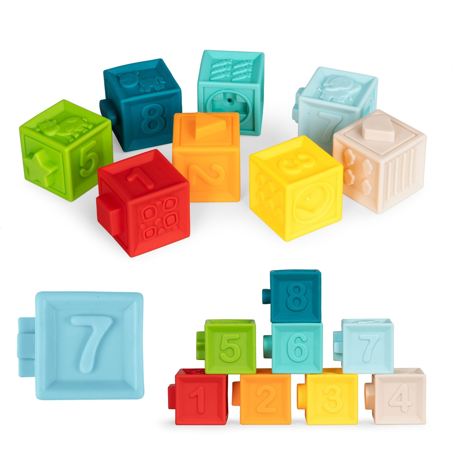 Soft Rubber Blocks for Children - Developmental & Safe