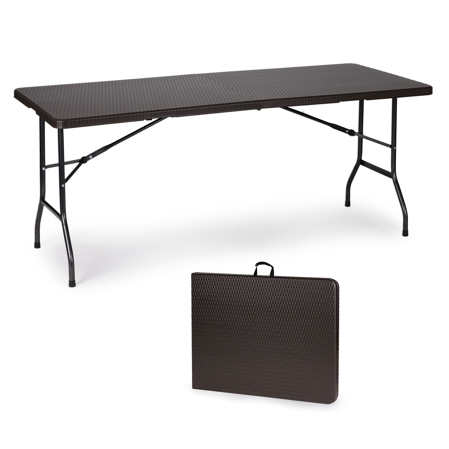 Folding rattan pattern Table 180x70 cm