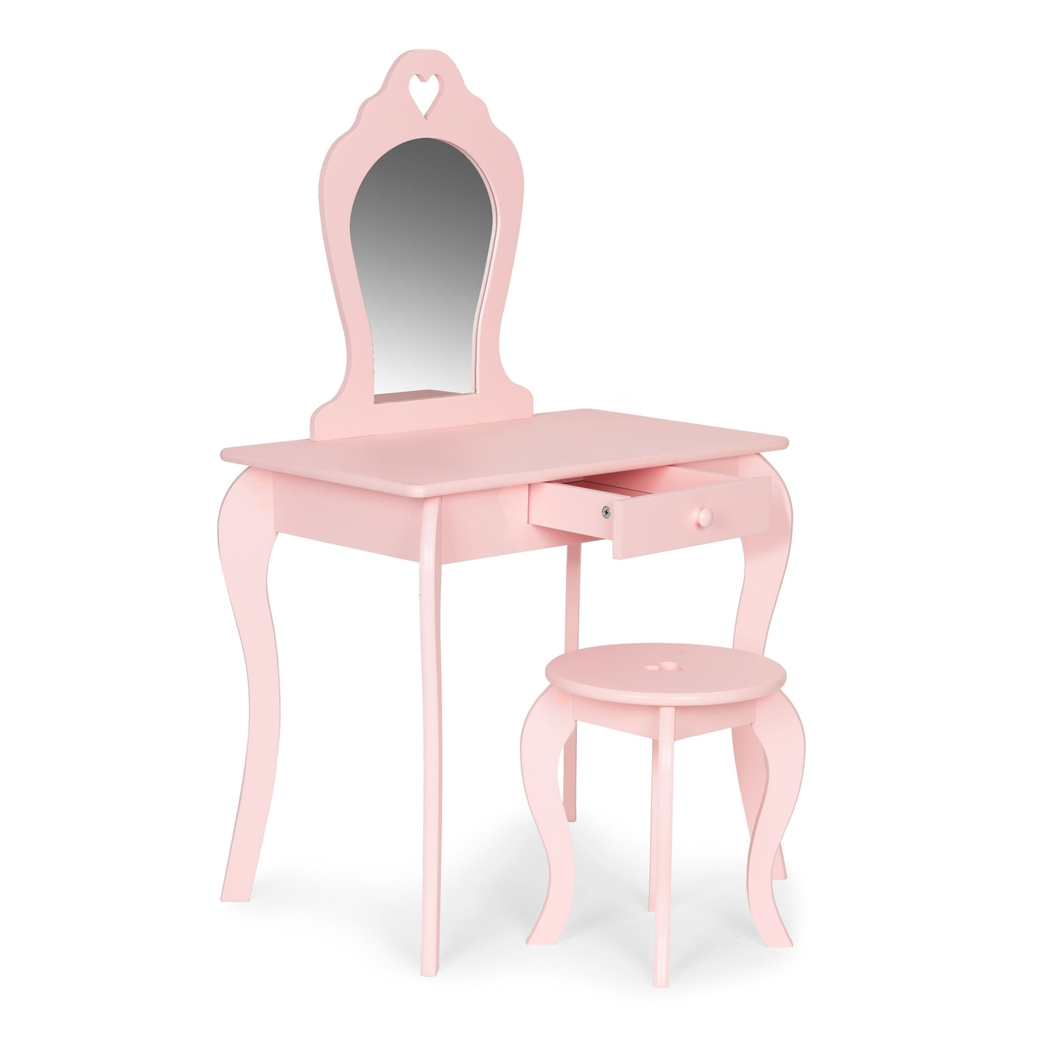 Charming Dressing Table with Mirror and Stool