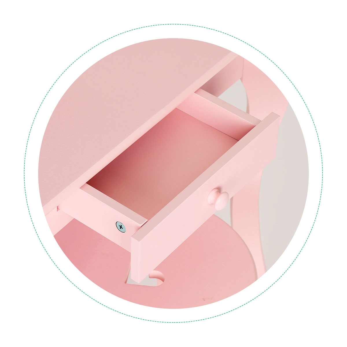 Charming Dressing Table with Mirror and Stool