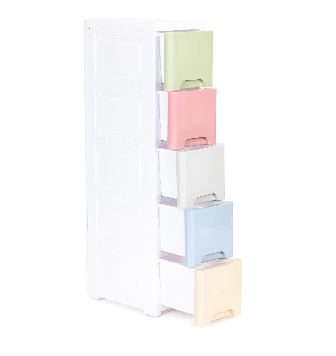 Children's shelf with 5 drawers and safe locking function