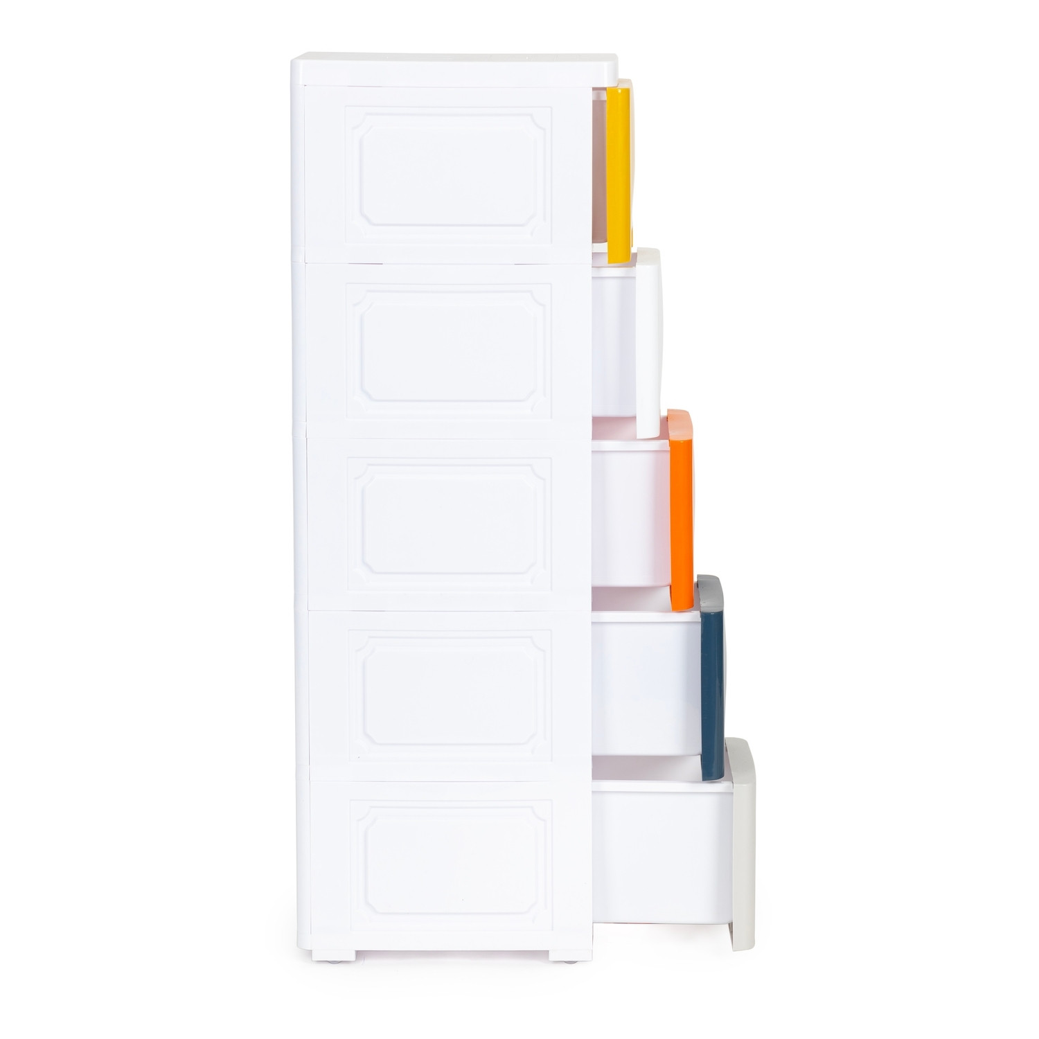 Children's shelf with wheels, 5 drawers & locking function