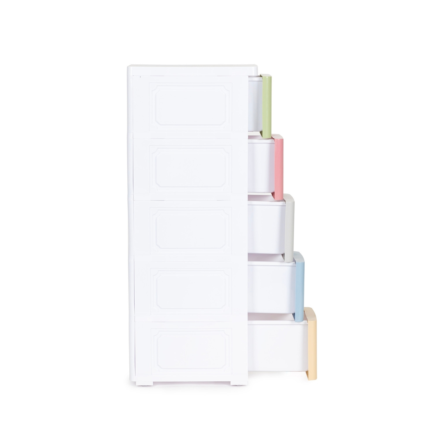 Children's shelf with 5 drawers and safe locking function