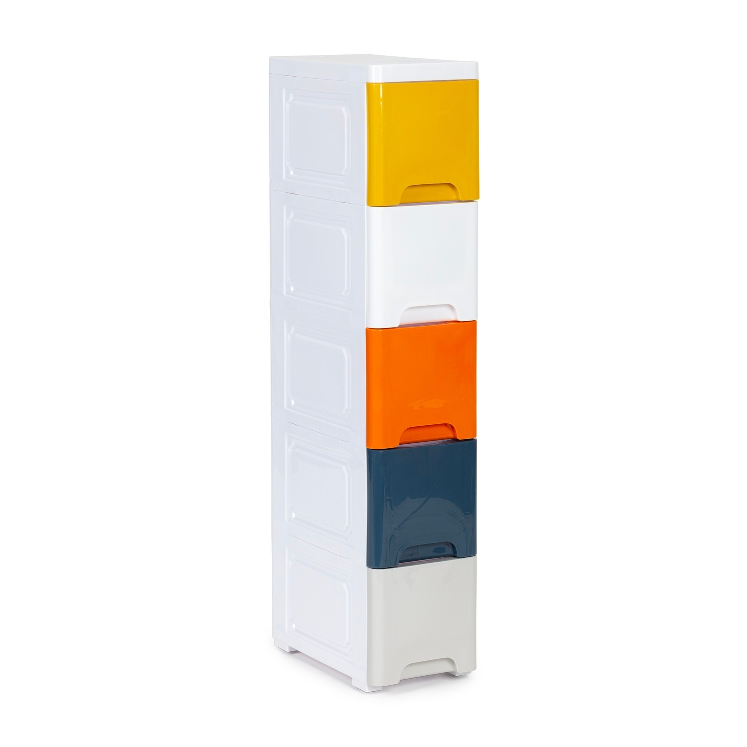 Children's shelf with wheels, 5 drawers & locking function