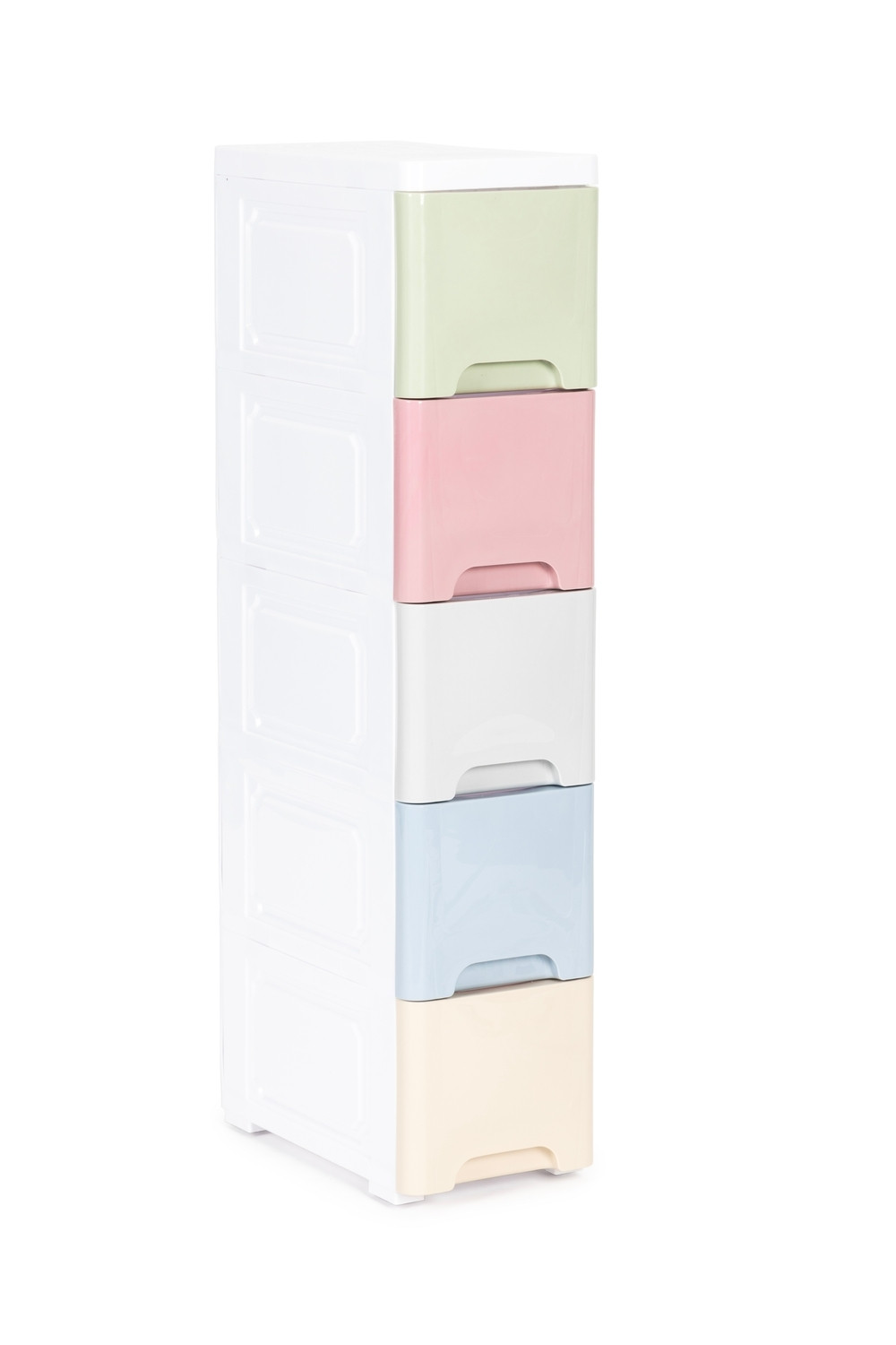 Children's shelf with 5 drawers and safe locking function