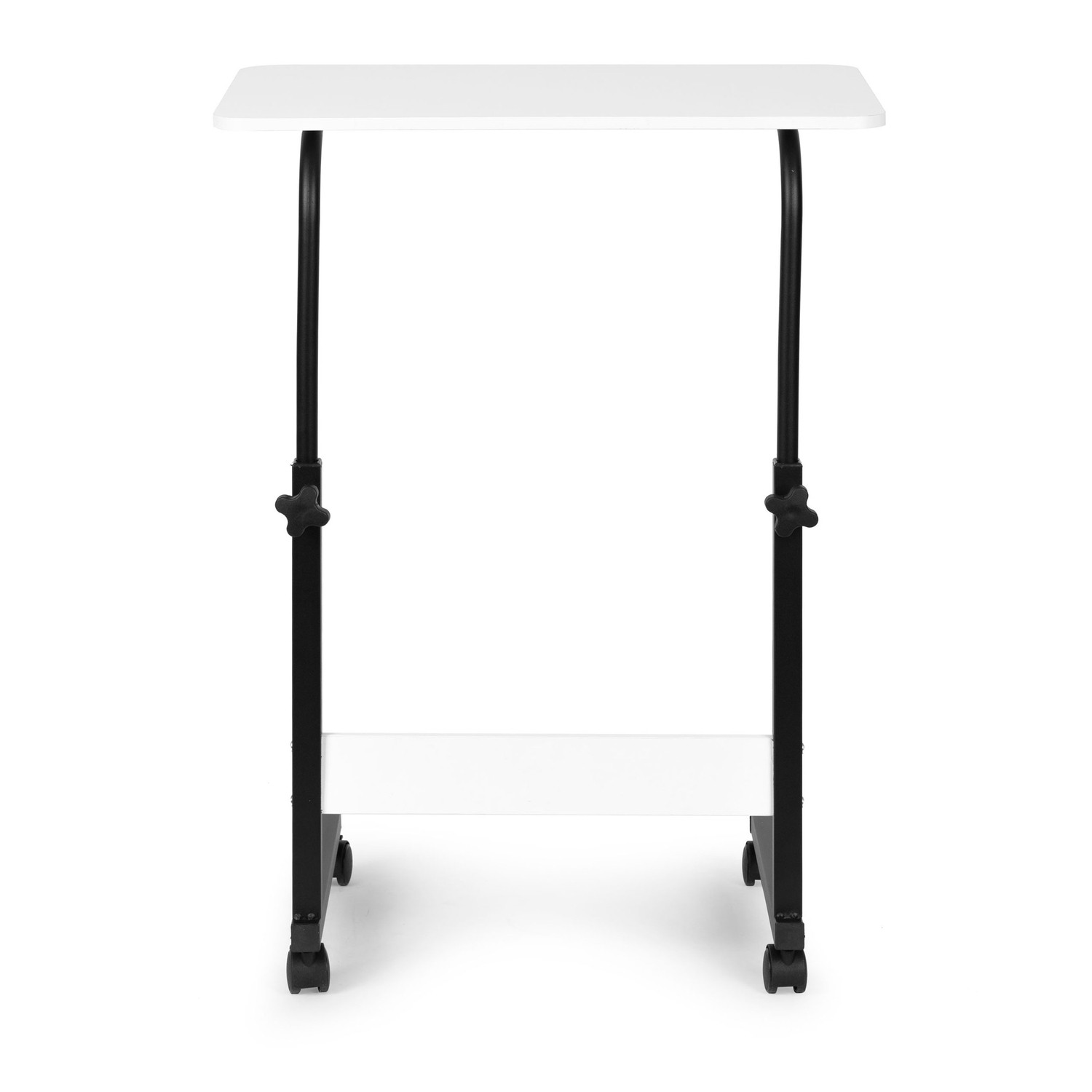 Mesa elevada e rebaixada com rodas