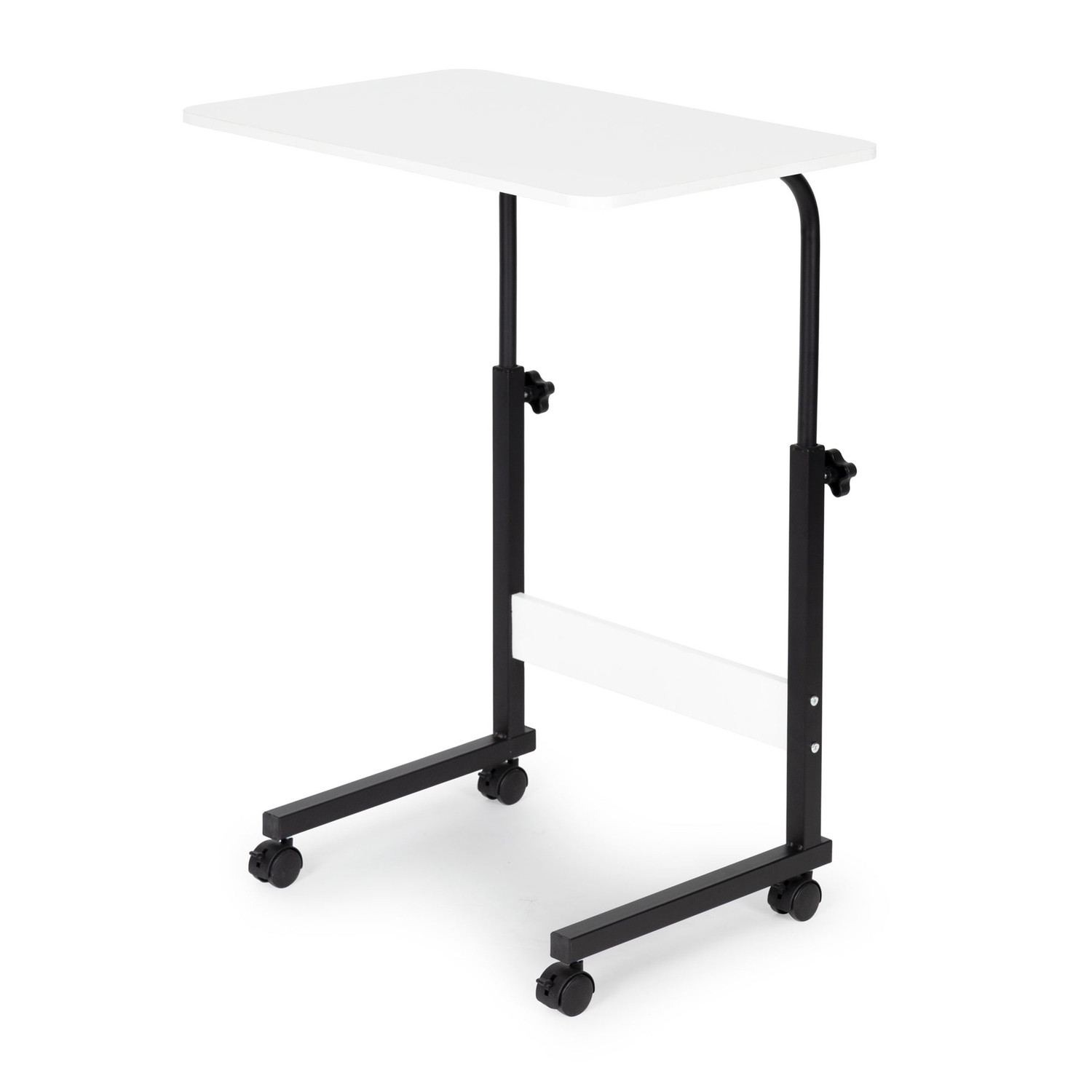 Mesa elevada e rebaixada com rodas