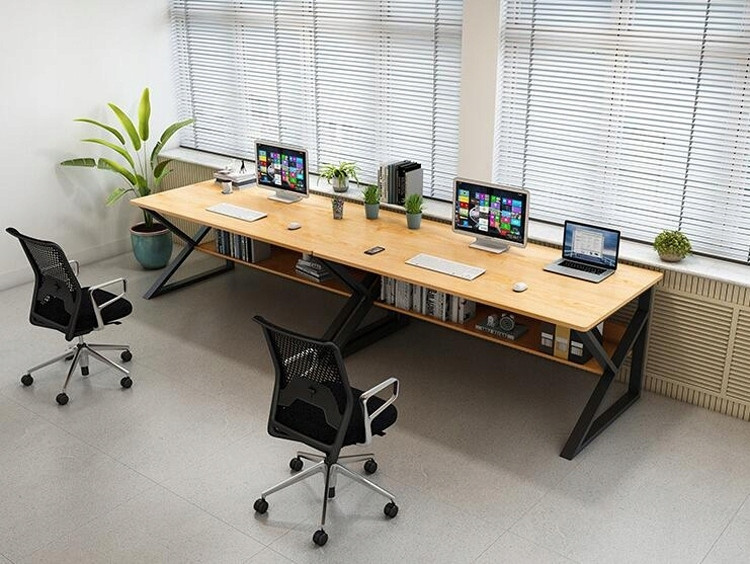 Computerbureau met plank, bruin, 100x60cm