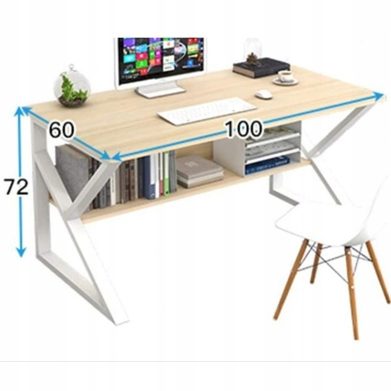 Schwarzer Computertisch mit Ablage 100x60cm Büro