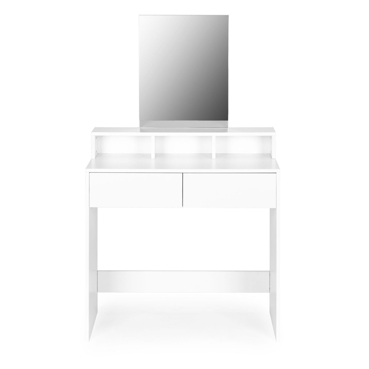 Dressing table with mirror and storage drawers