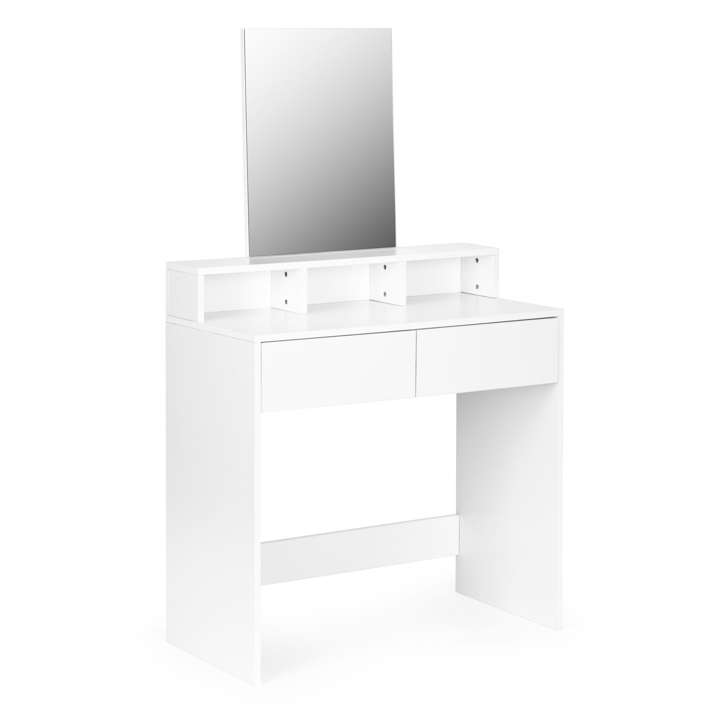 Dressing table with mirror and storage drawers