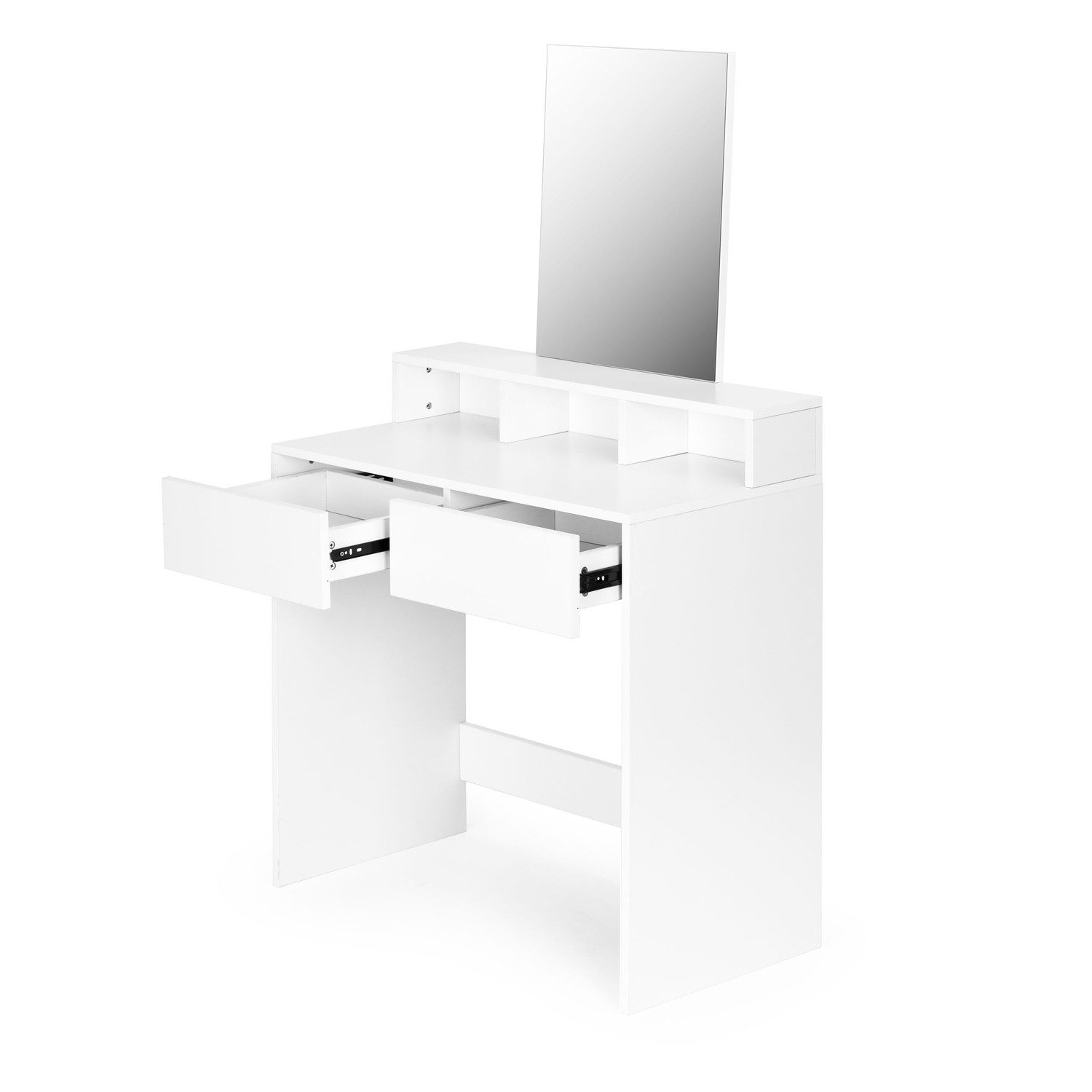 Dressing table with mirror and storage drawers