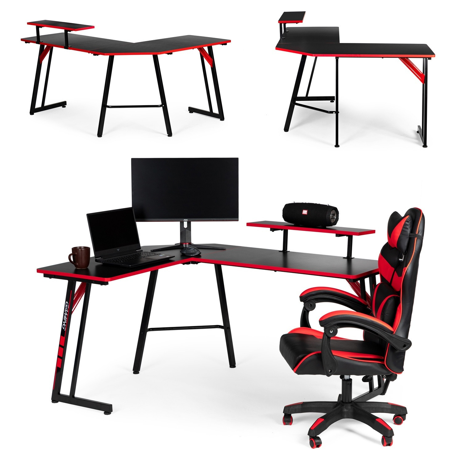 Corner table with large surface and durable MDF