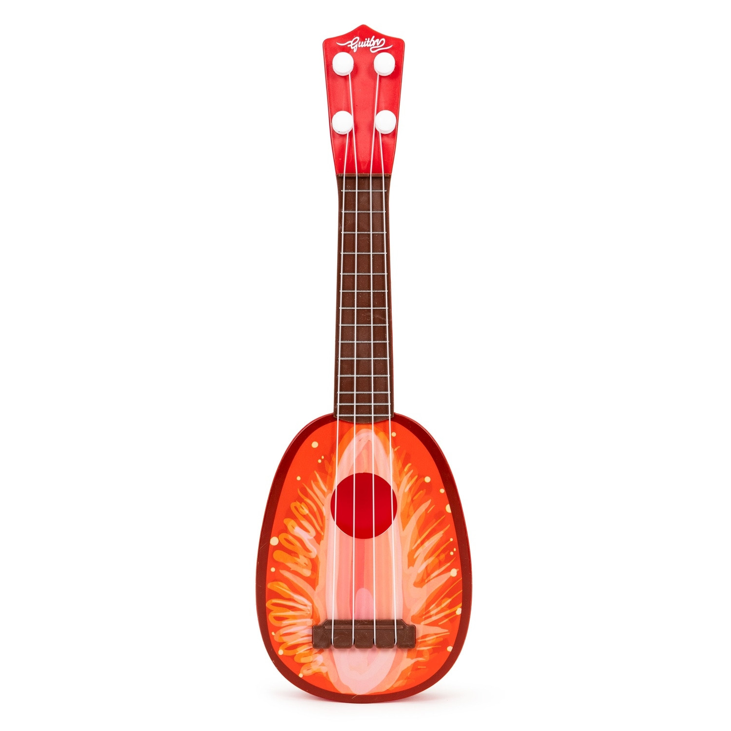 Kinder-Ukulele 3+ Erdbeermuster Nylonsaiten