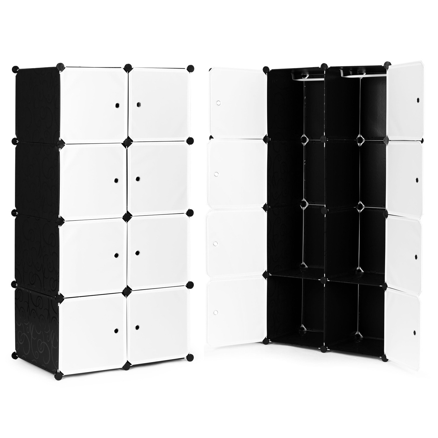 Modular Wardrobe 8 Shelves, Stable & Easy Assembly