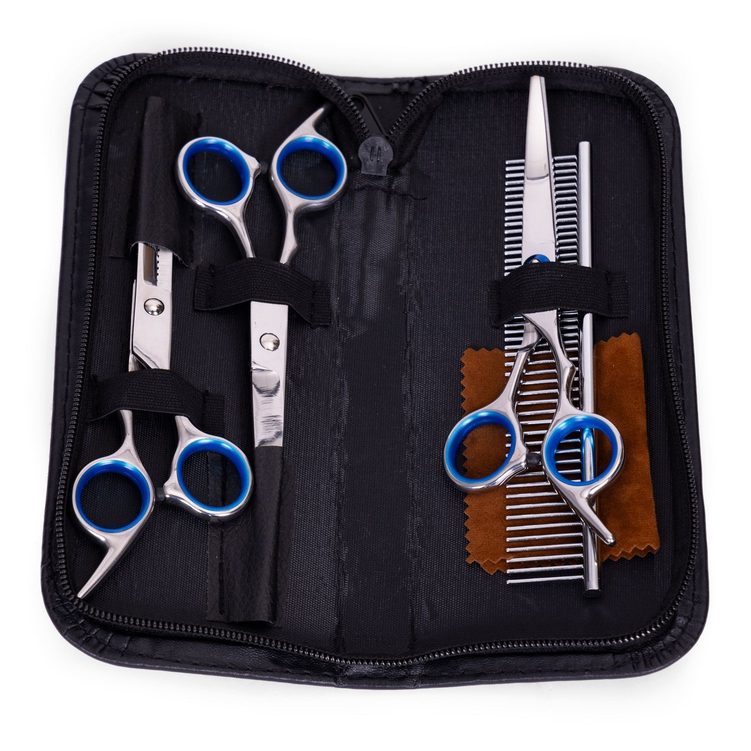 Pet Grooming Kit - 3 Scissors, Comb & Case