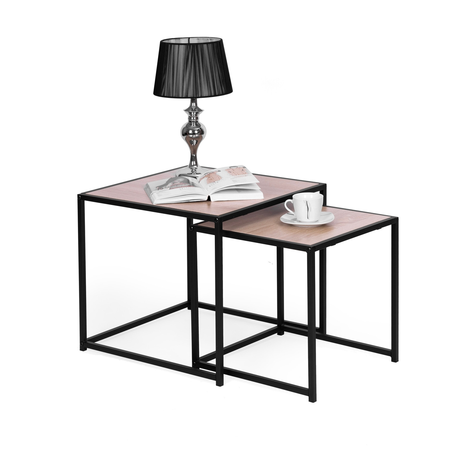 Ensemble de 2 tables loft, structure en métal, design moderne