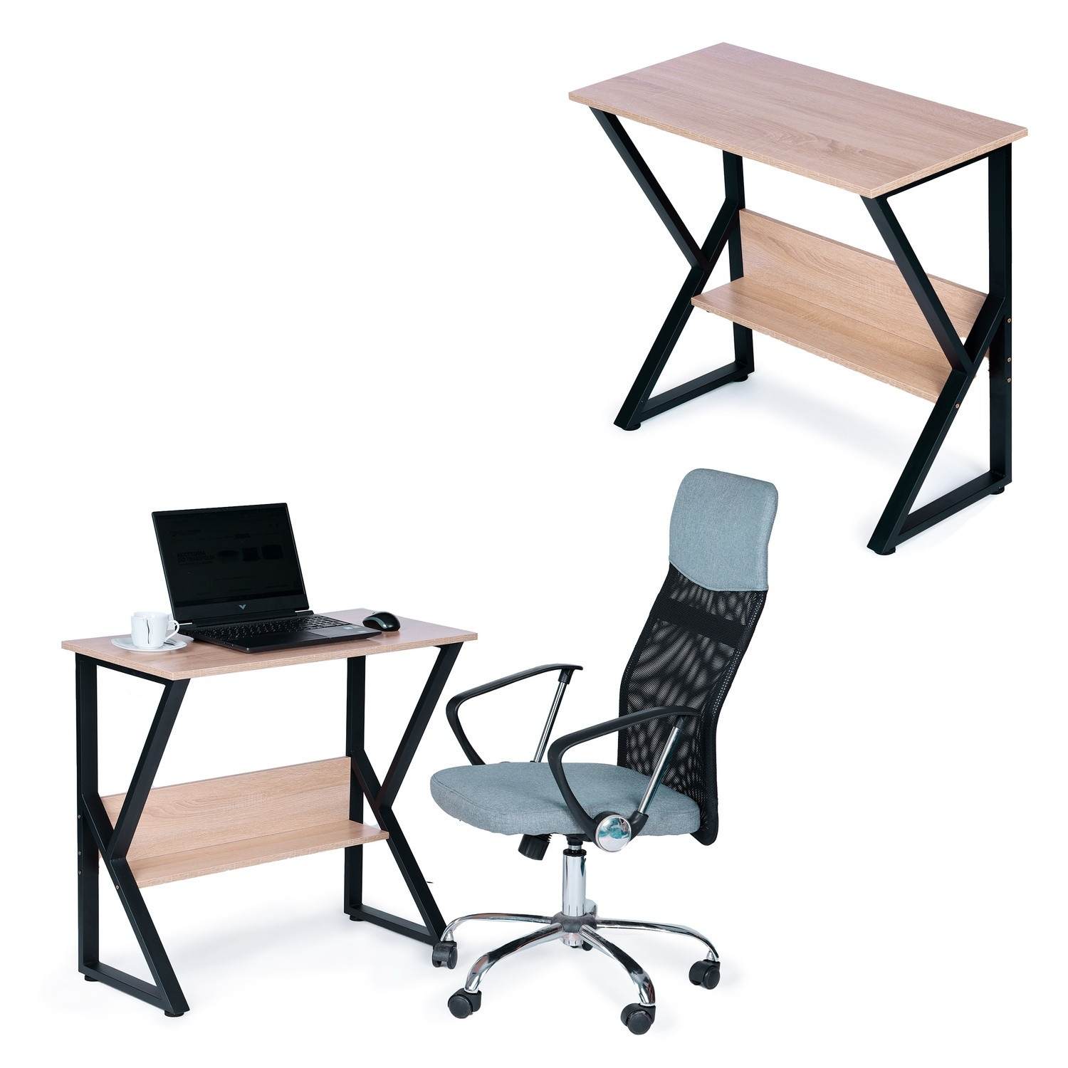 Ergonomic Computer Desk with Extra Shelf