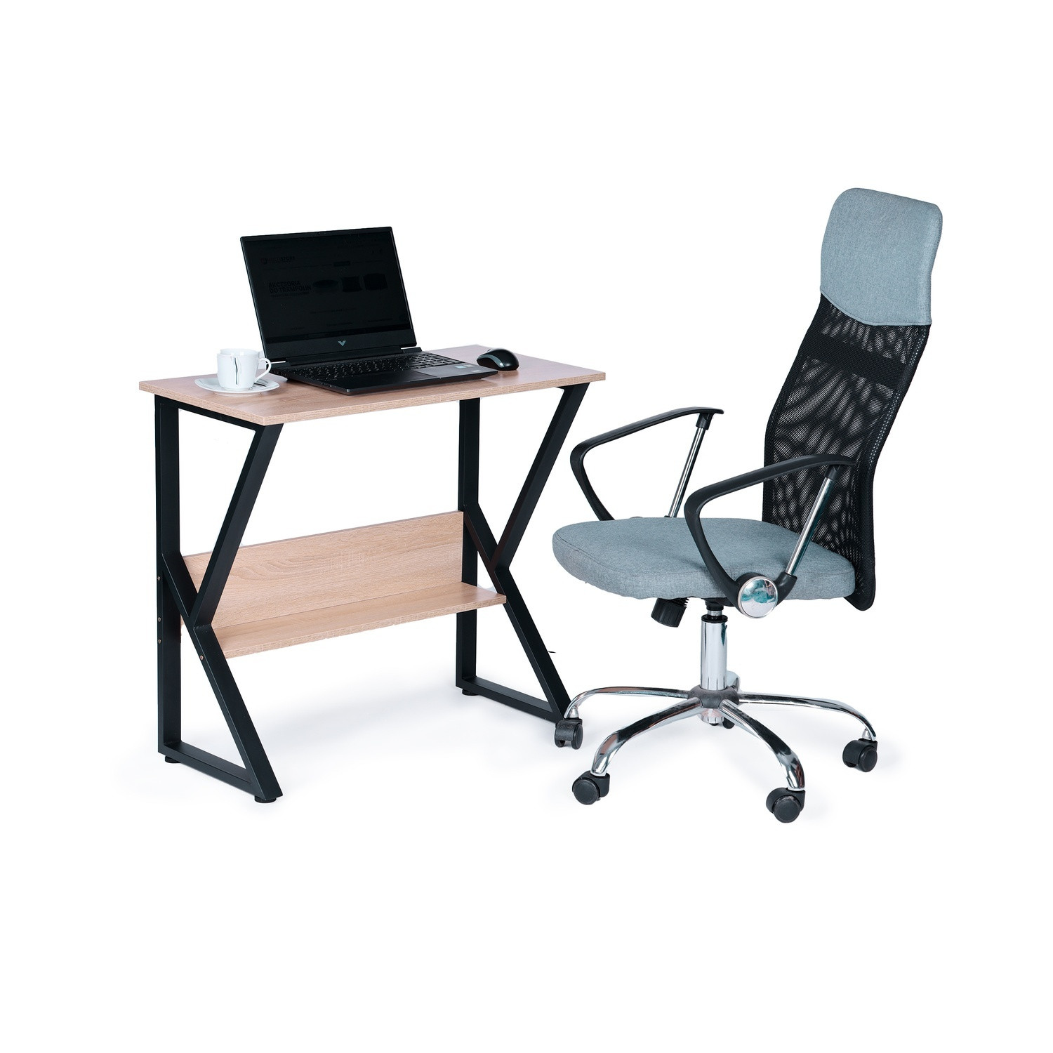 Ergonomisch computerbureau met extra plank