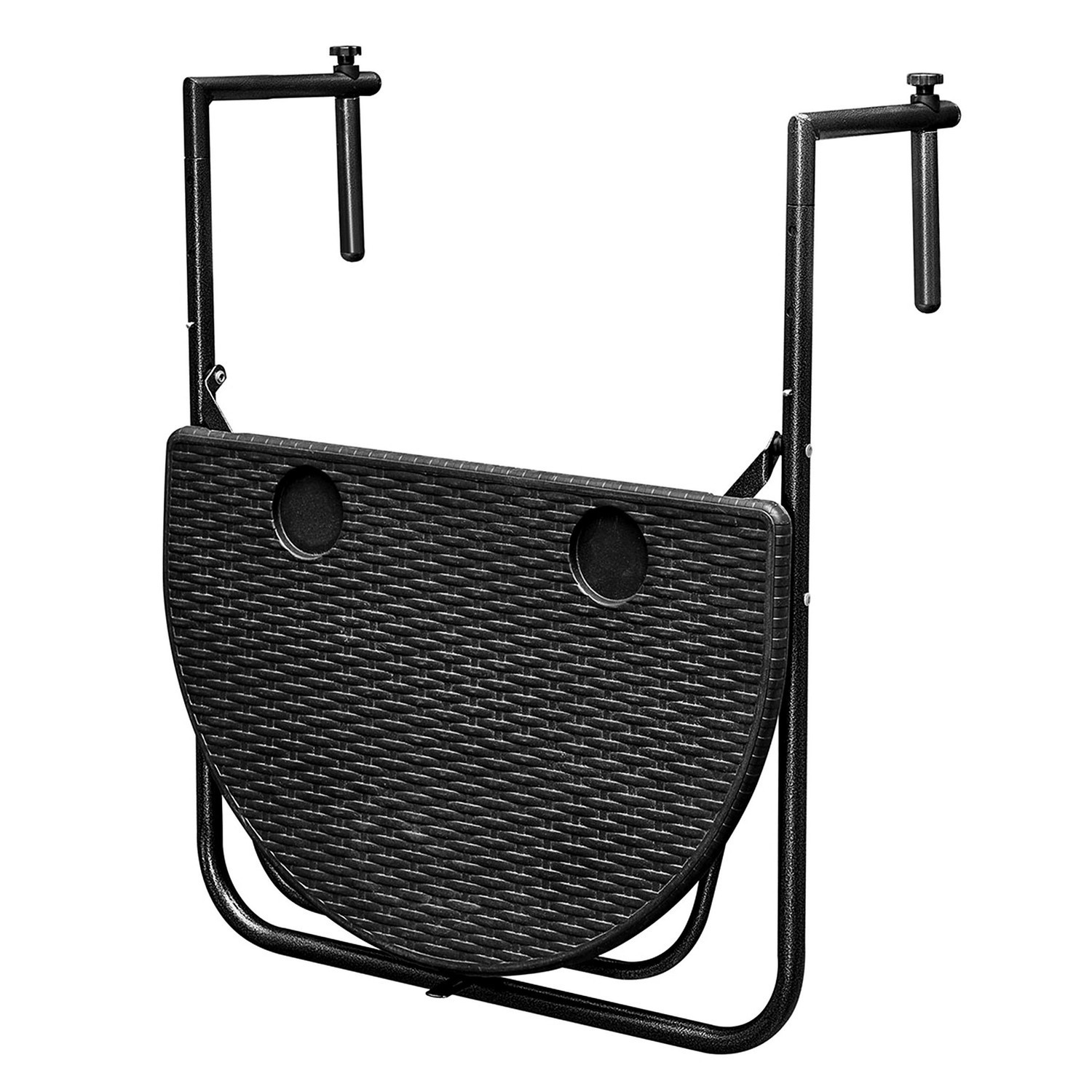 Folding Metal Balcony Table with Adjustable Height