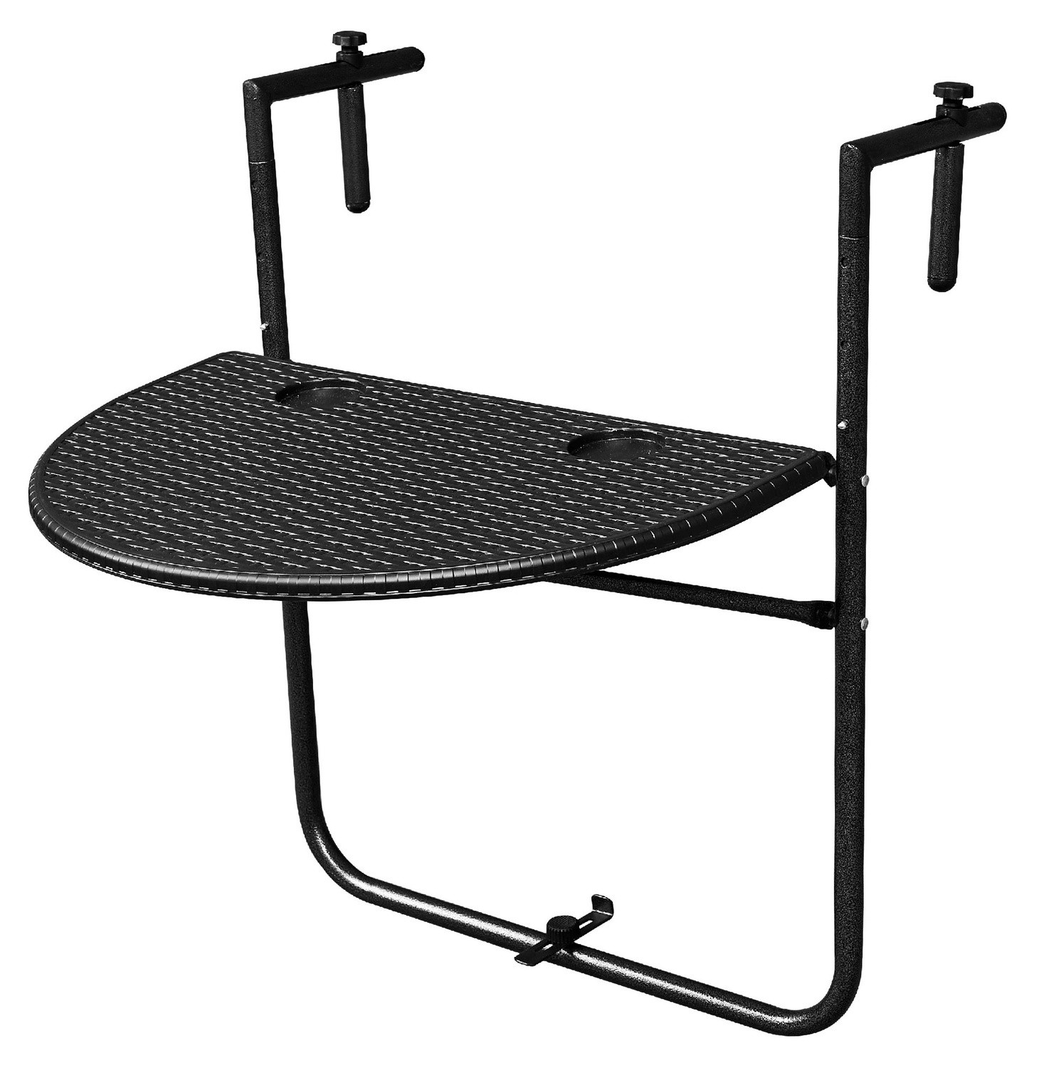 Folding Metal Balcony Table with Adjustable Height