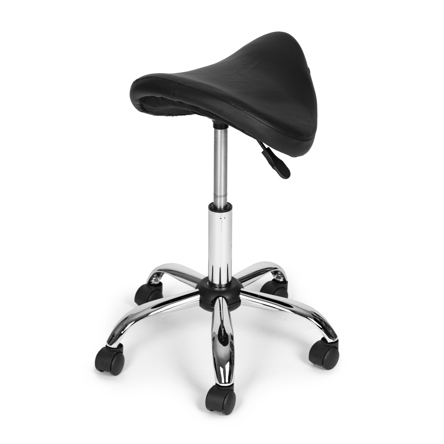 Height-adjustable cosmetic stool with wheels