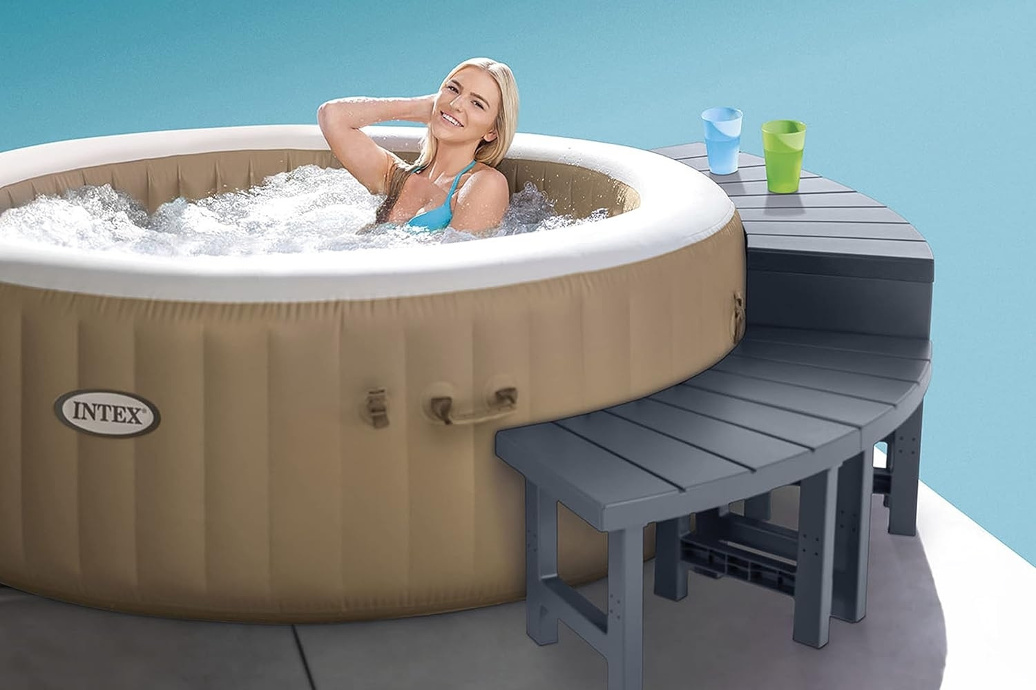 Double Jacuzzi Bench - UV Resistant, Modular Design