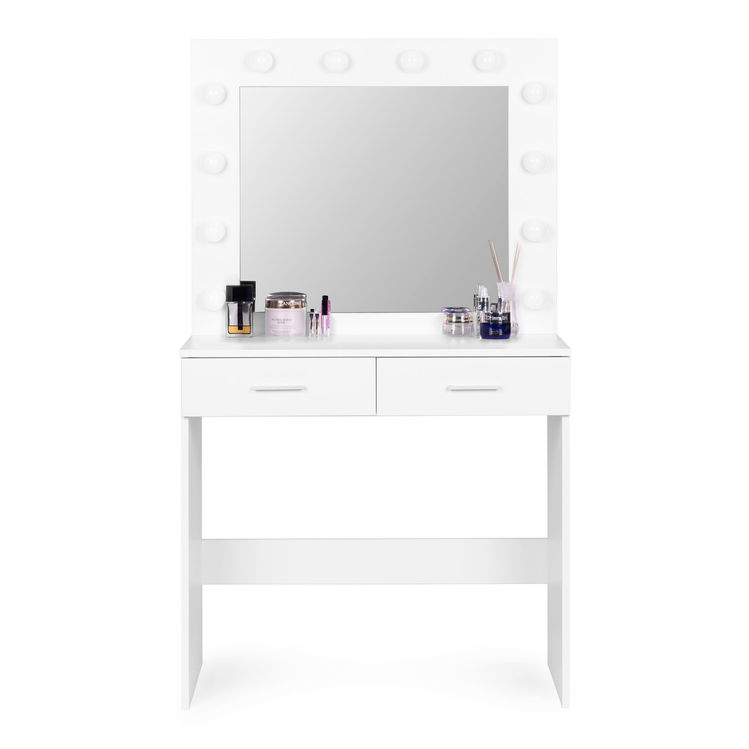 Large modern cosmetic dressing table, mirror lighting