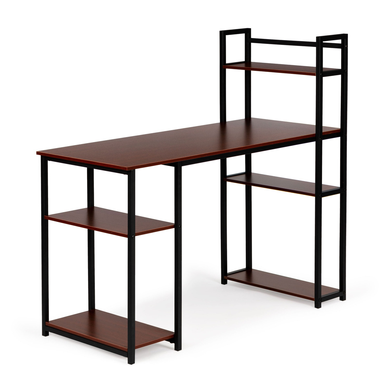 Computertisch, Loft-Tischregale, helle Eiche, DUNKLE BRONZE