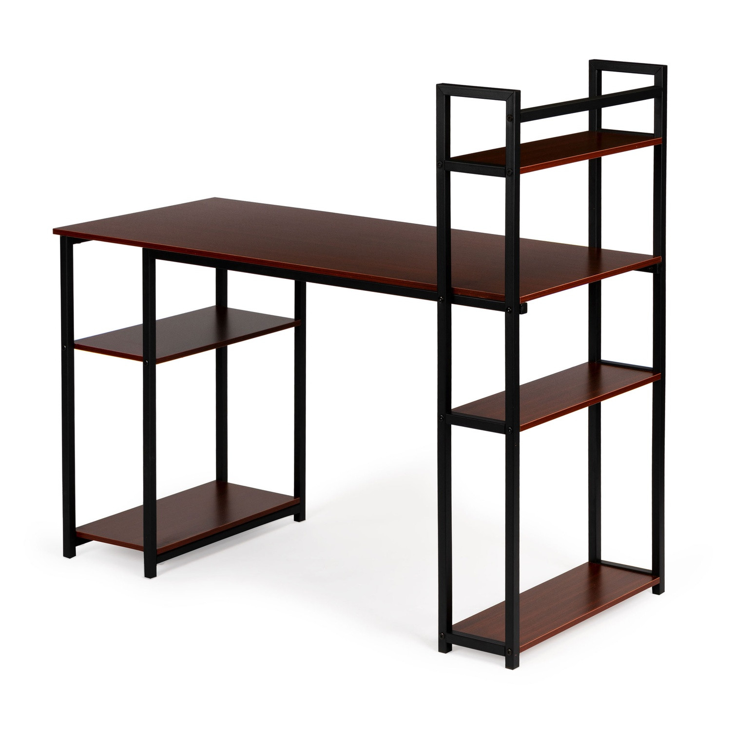 Computertisch, Loft-Tischregale, helle Eiche, DUNKLE BRONZE