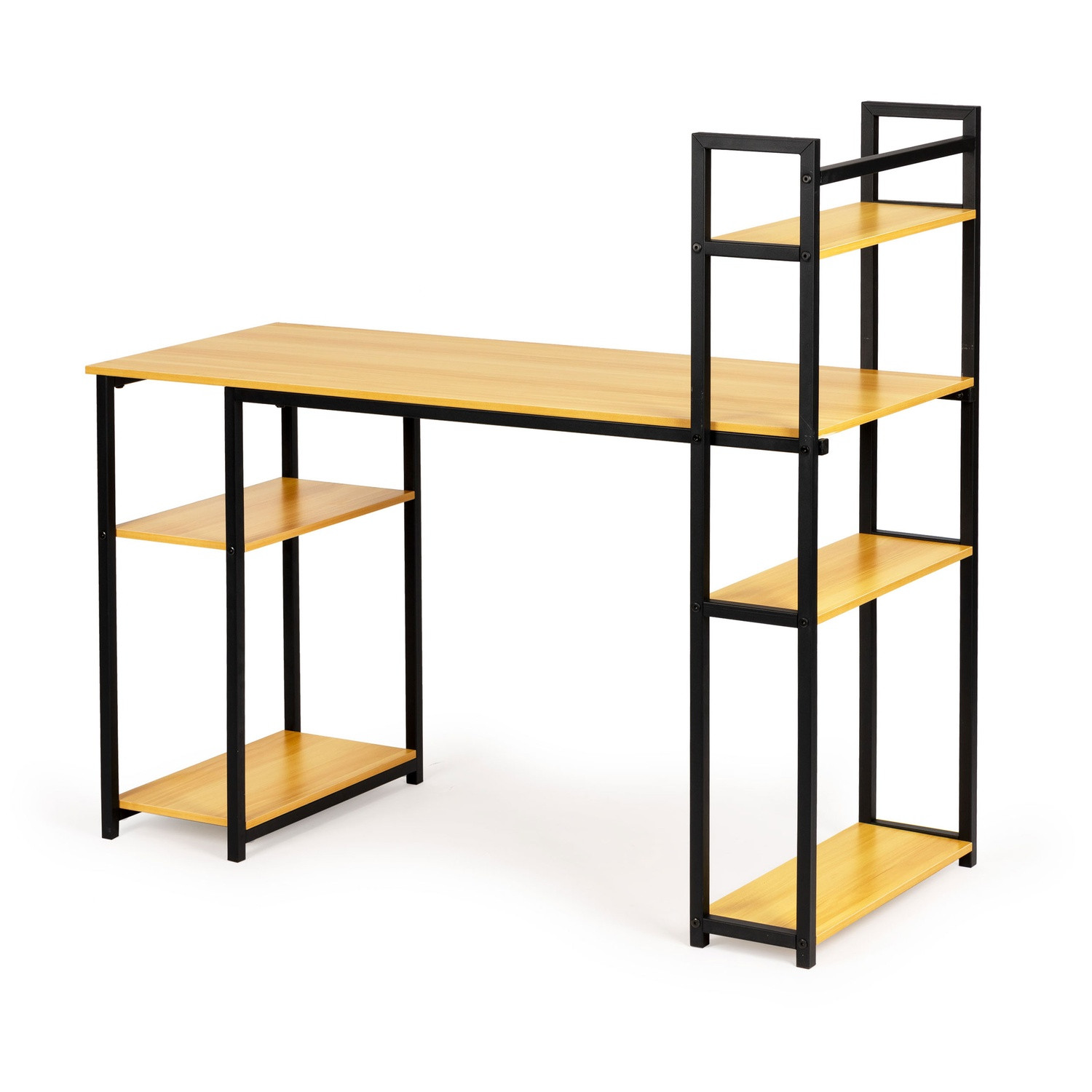 Computertisch, Loft-Tischregale, helle Eiche