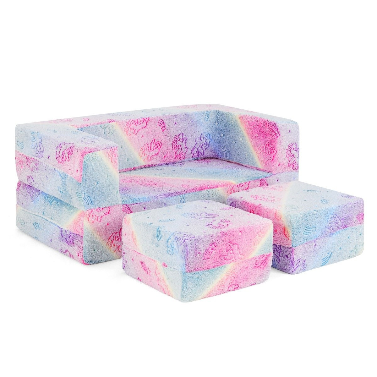 Sofá modular infantil que brilha no escuro, sofá modular unicórnio