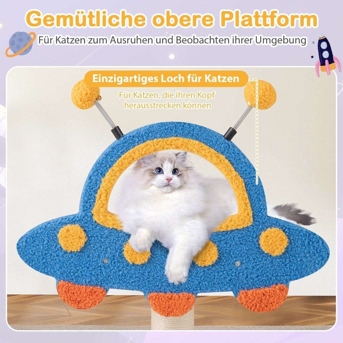 Scratching post with UFO platform & sisal scratching posts Cat scra...