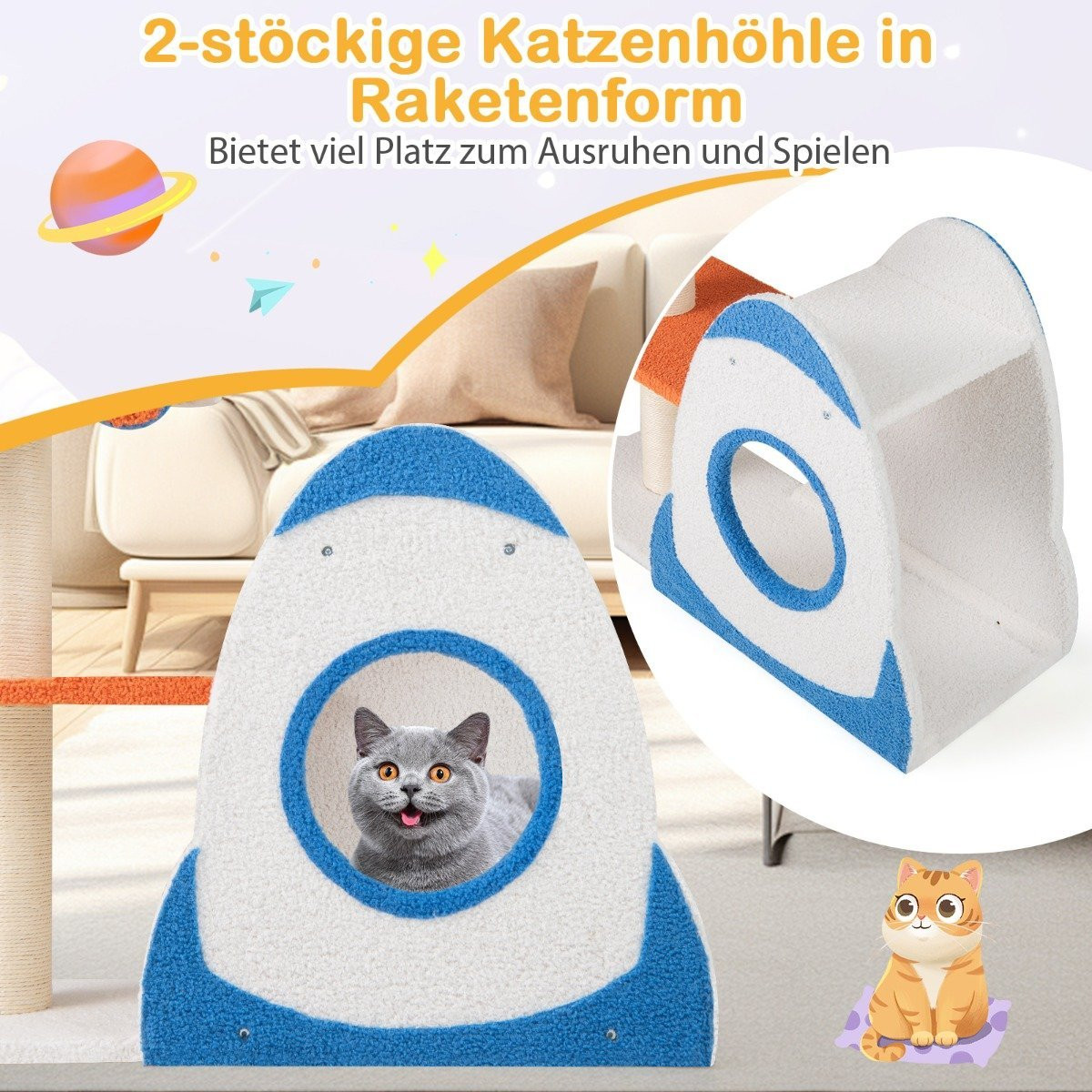 Scratching post with UFO platform & sisal scratching posts Cat scra...